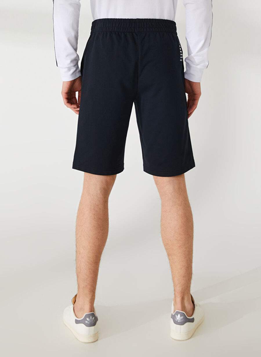 Dark Blue Men's 100% Cotton Regular Fit Shorts 8NPS02PJ05Z0578 — Product image 3 of 4