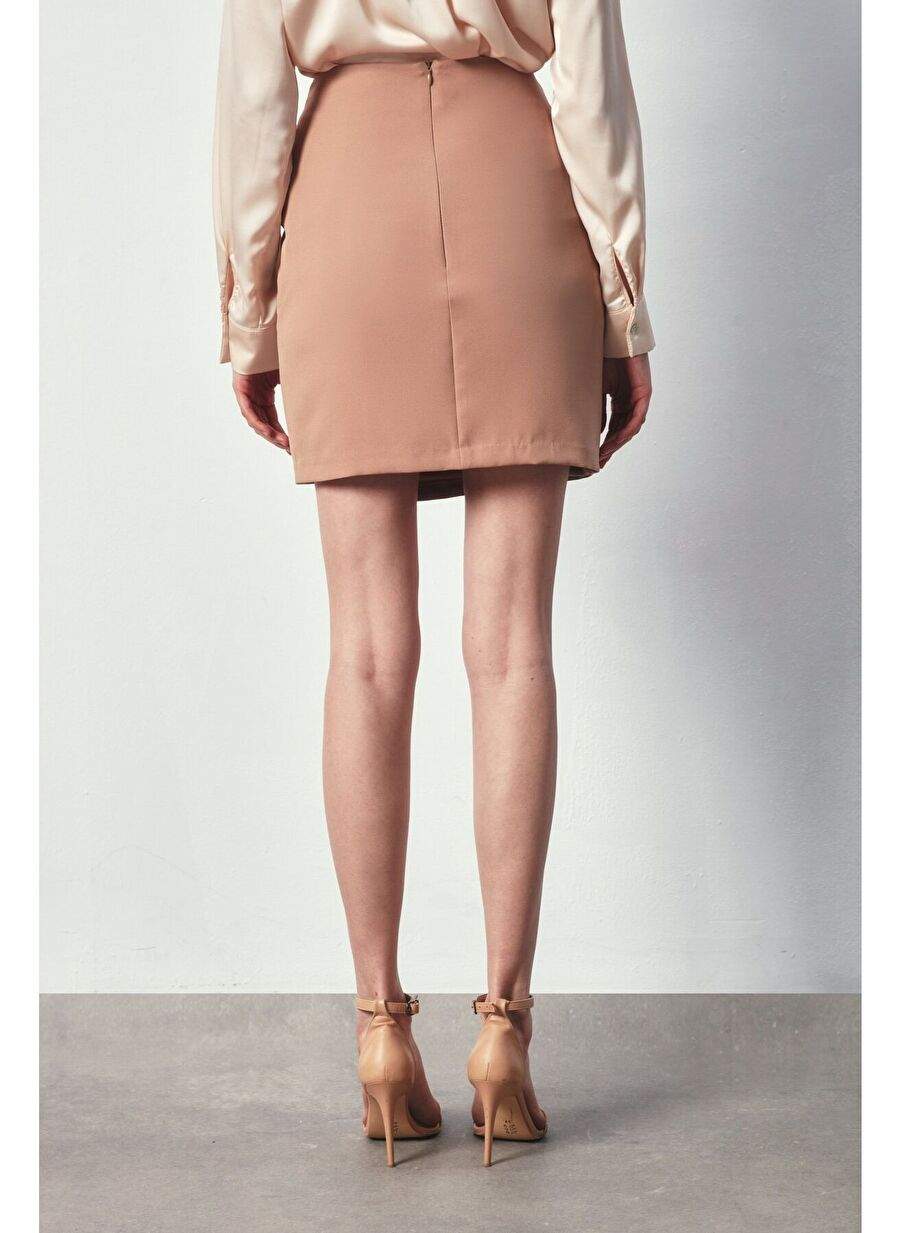 Kruvaze Button Detailed Skirt - Camel — Product image 8 of 8