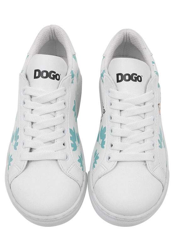 Unisex Kids Vegan Leather White Sneakers - Everything is Gonna Be Purrfect Design — Product image 9 of 10