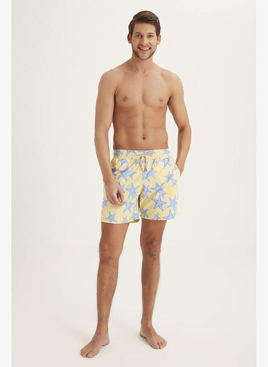 Starfish Lime - Men's Shorts Swimsuit — صورة المنتج 3 من 4