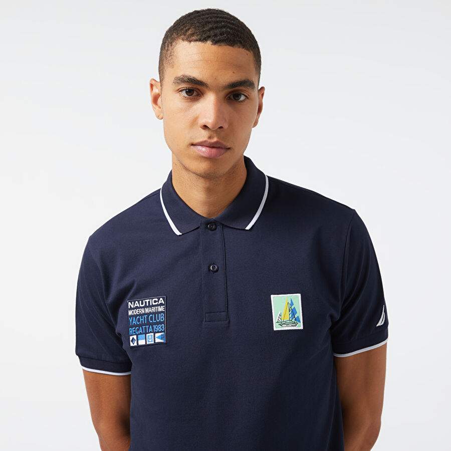 Nautica Men's Navy Classic Fit Ksa Sleeve Polo — Product image 4 of 4