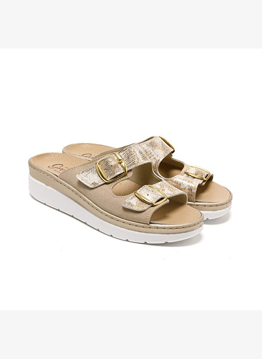 Kadın Terlik 5619 Green Life STRETCH WOMEN'S FOOTWEAR Gold/Beige — صورة المنتج 3 من 6