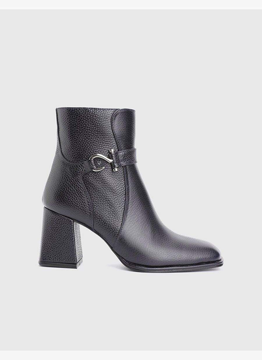 Digna Hakiki Floter Deri Lacivert Kadın Topuklu Bot — Product image 3 of 4