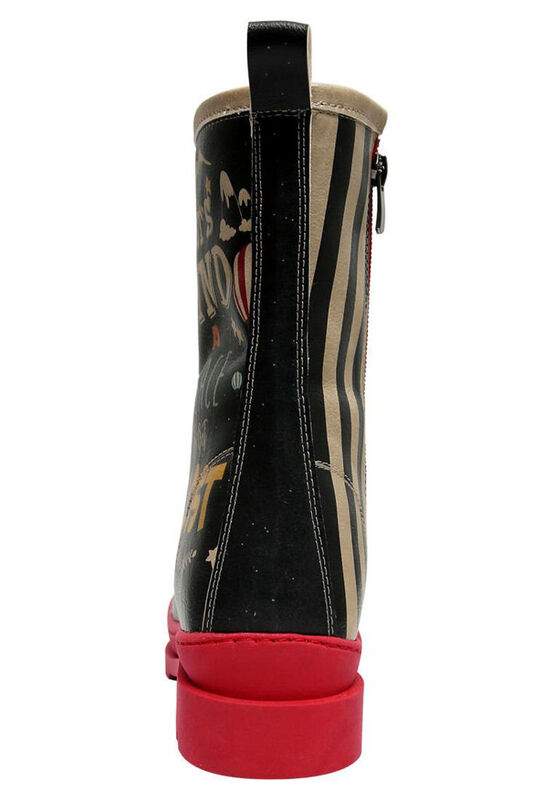 Women Vegan Leather Multicolor Zipper Long Boots - Let's Find a Place to Get Lost Design — Product image 6 of 8