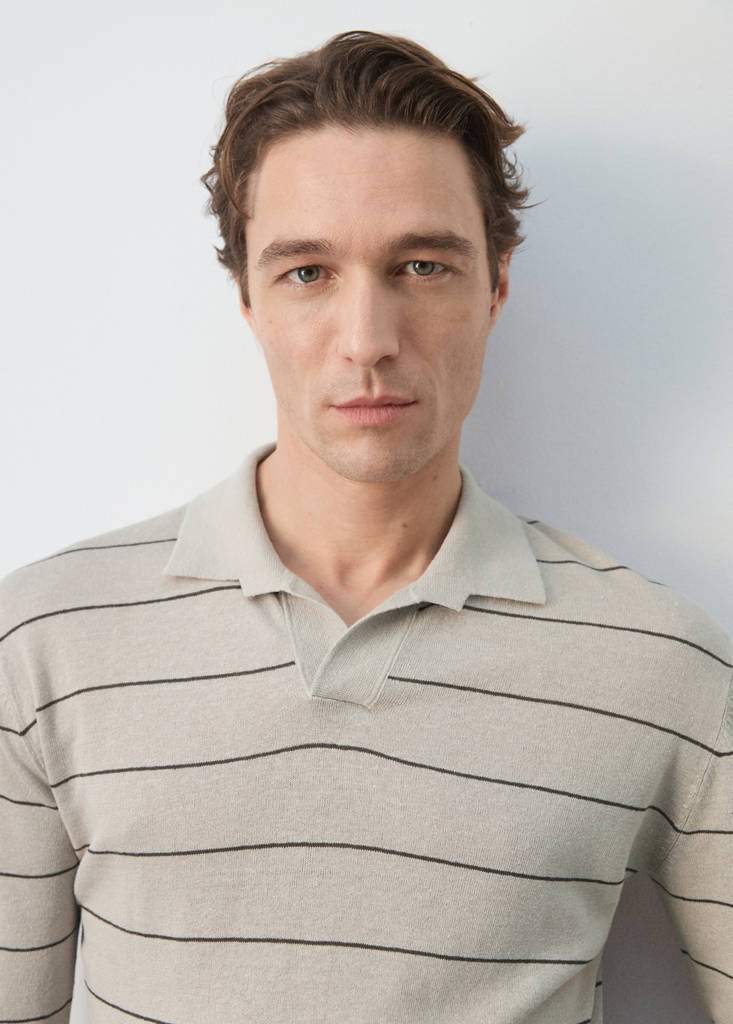 Linen blend striped polo sweater — Product image 5 of 11