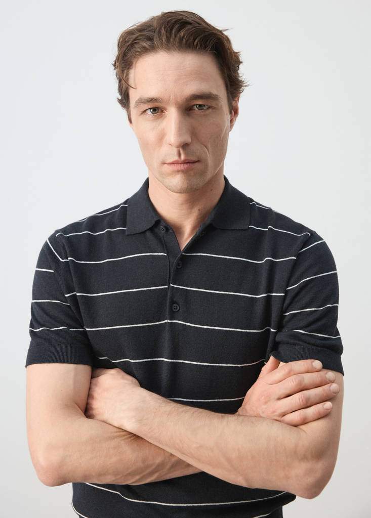 Linen blend striped polo shirt — Product image 5 of 9