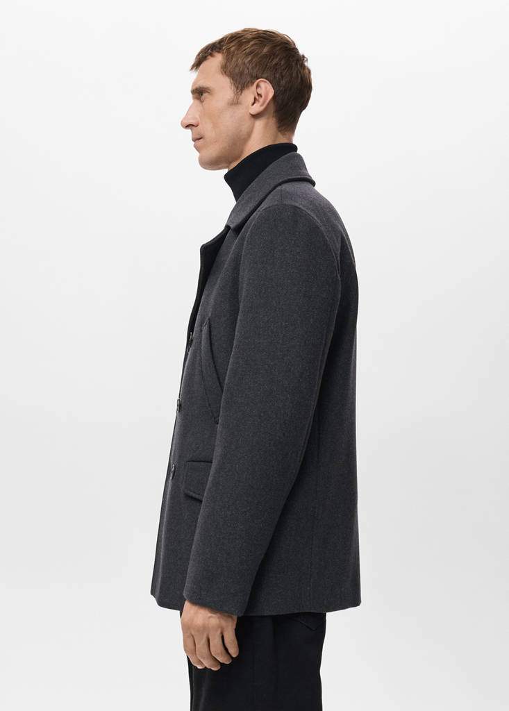 Short double-breasted wool coat — Product image 17 of 20