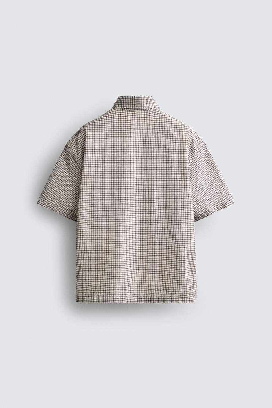 RELAXED FIT CHECKED SLOGAN SHIRT — Product image 8 of 8