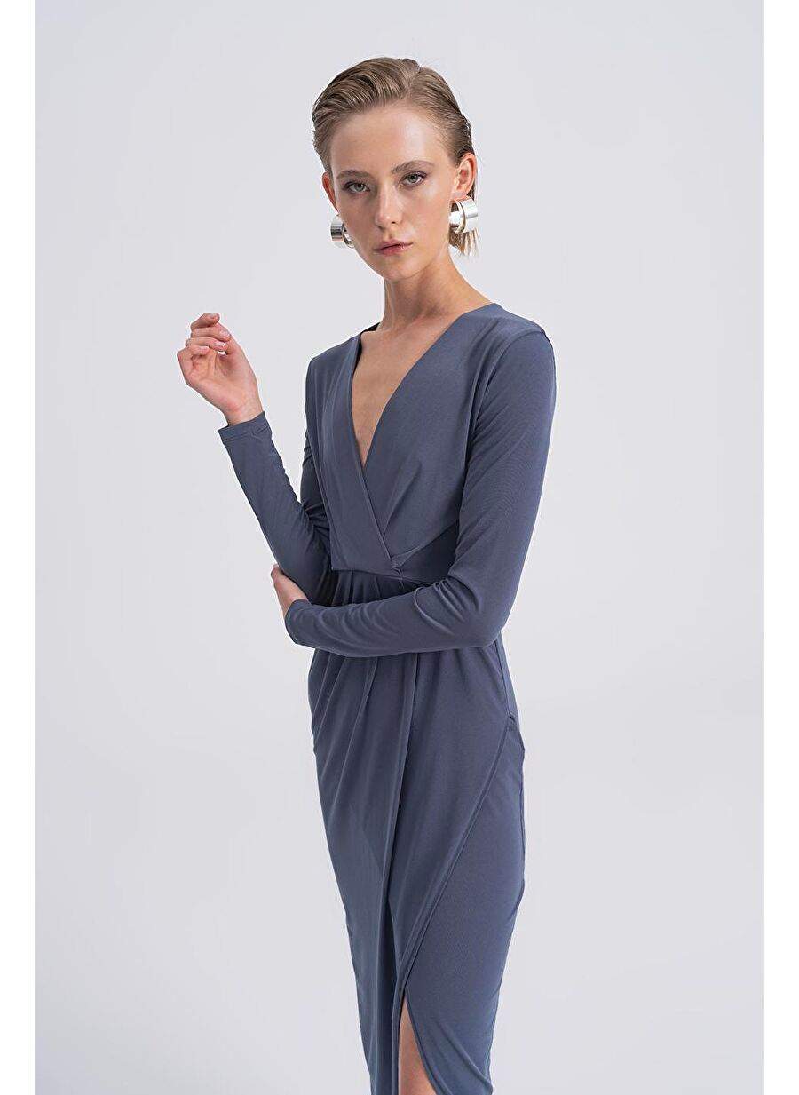 V Collar Midi Dress — Product image 4 of 5