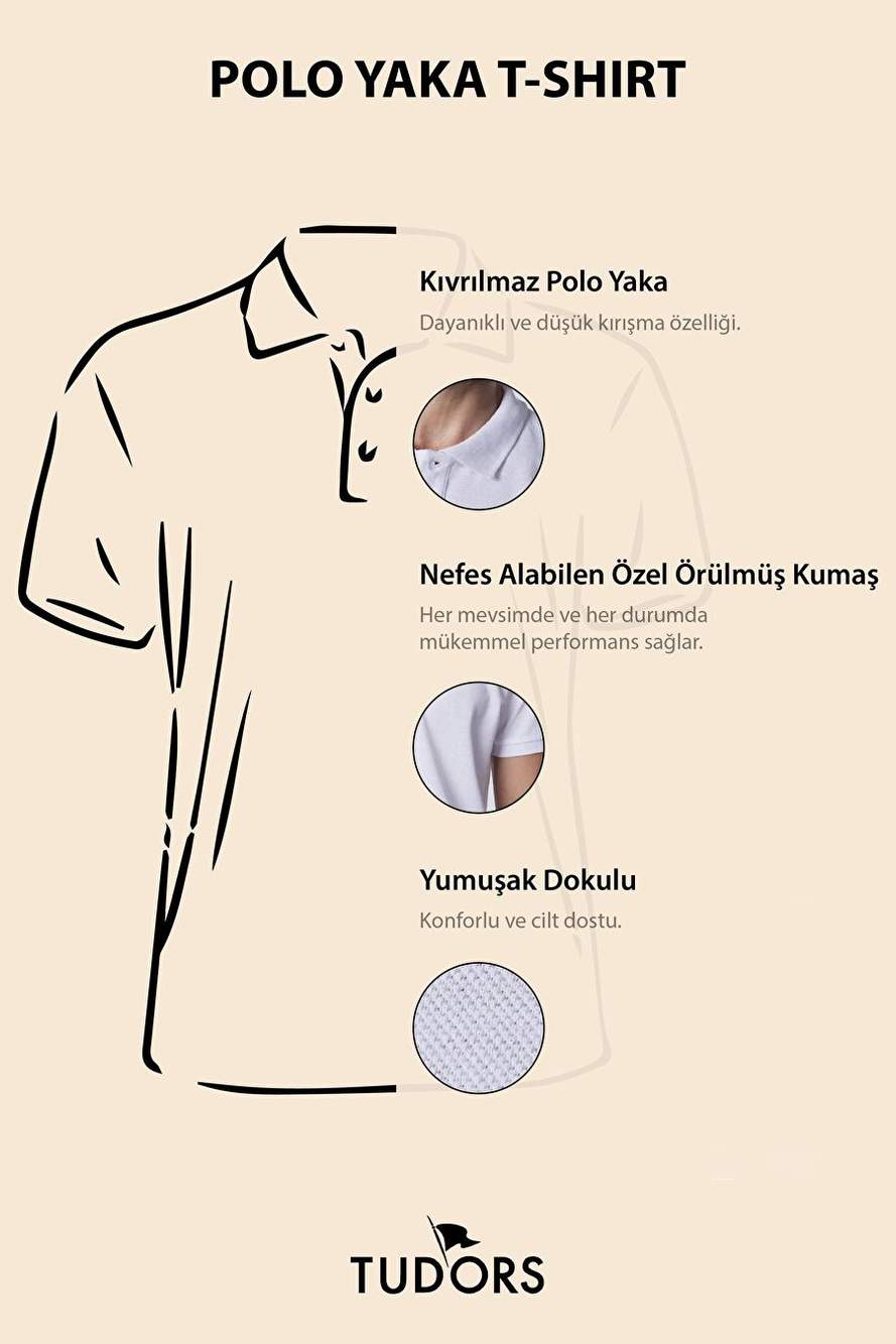 Erkek Slim Fit Dar Kesim Pamuklu Yumuşak Dokulu Serin Tutan Kumaş Düz Pike Polo Yaka Tişört — صورة المنتج 3 من 6