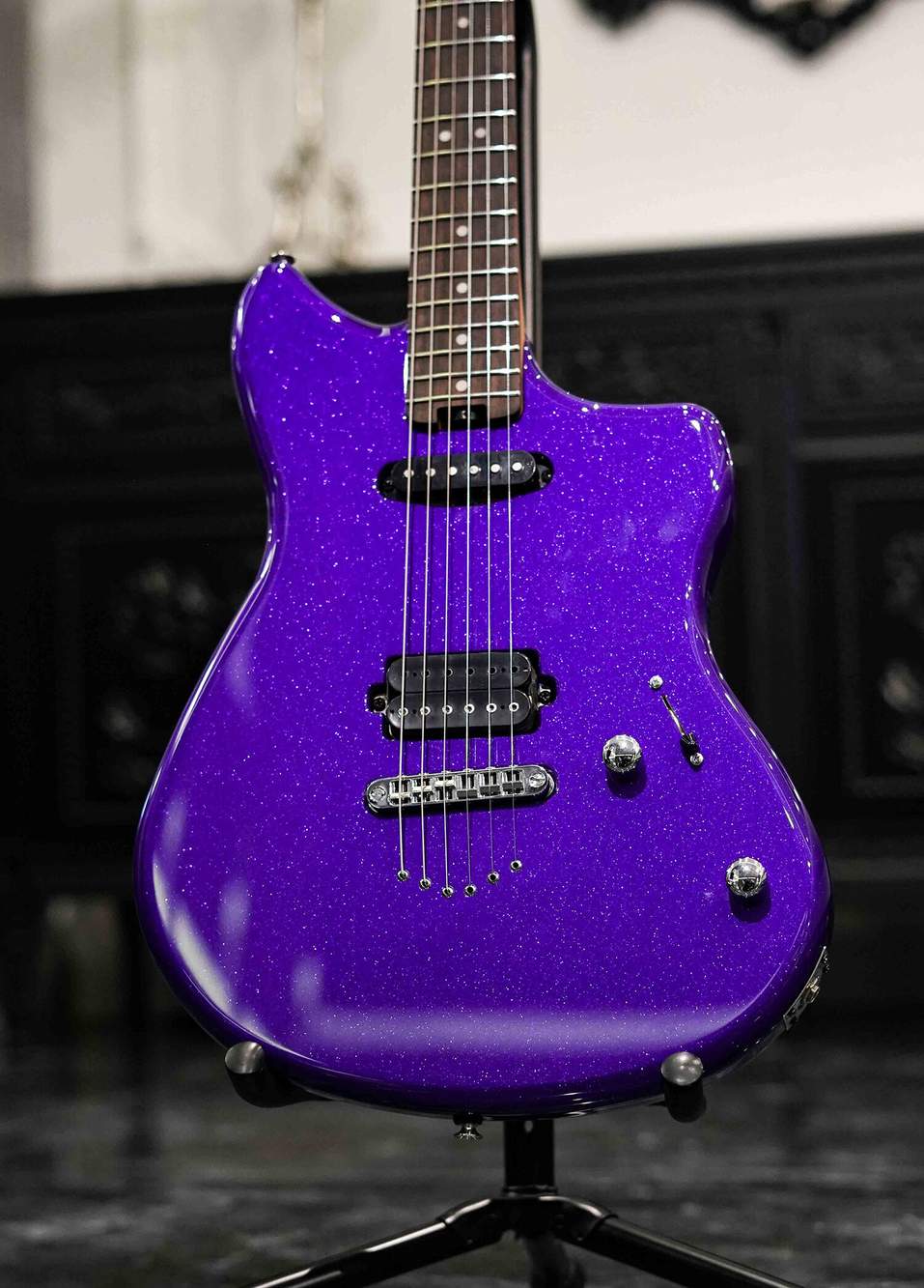 Shira Vontura Purple Sparkle Elektro Gitar — صورة المنتج 6 من 7