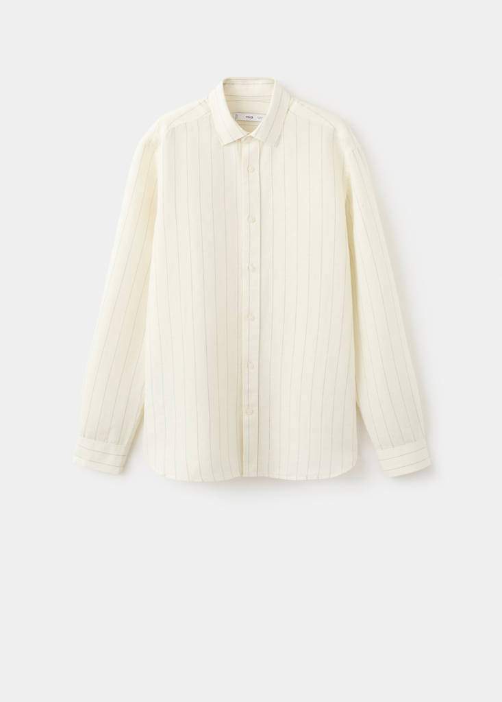 Regular-fit striped cotton-linen shirt — Product image 10 of 26