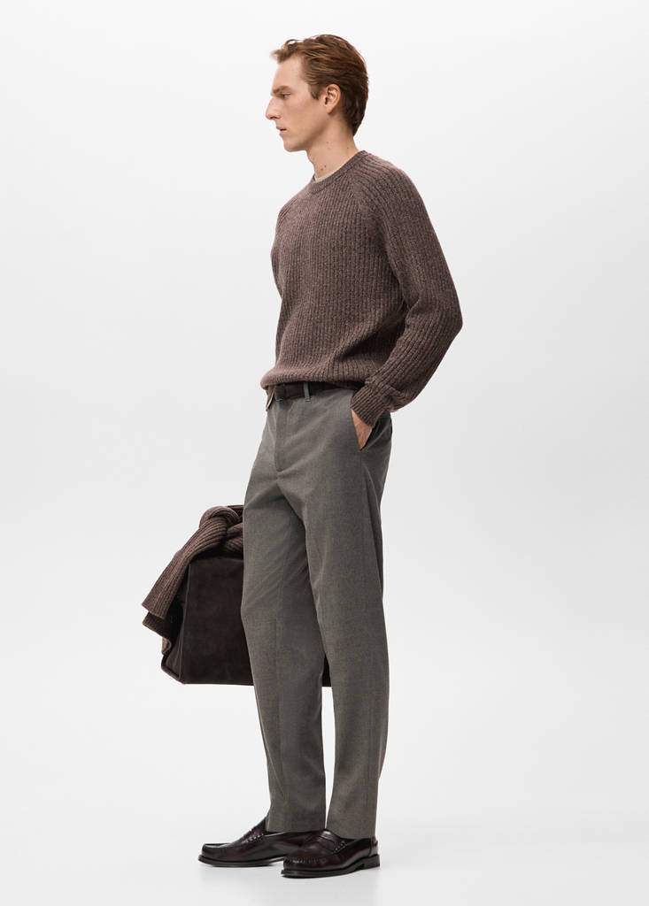 Regular fit micro-check trousers — Product image 6 of 19