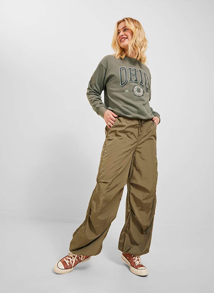 JJXX Crew Neck Printed Dark Green Women's Sweatshirt JXOHIO RLX LS CREW SWT — Product image 2 of 8