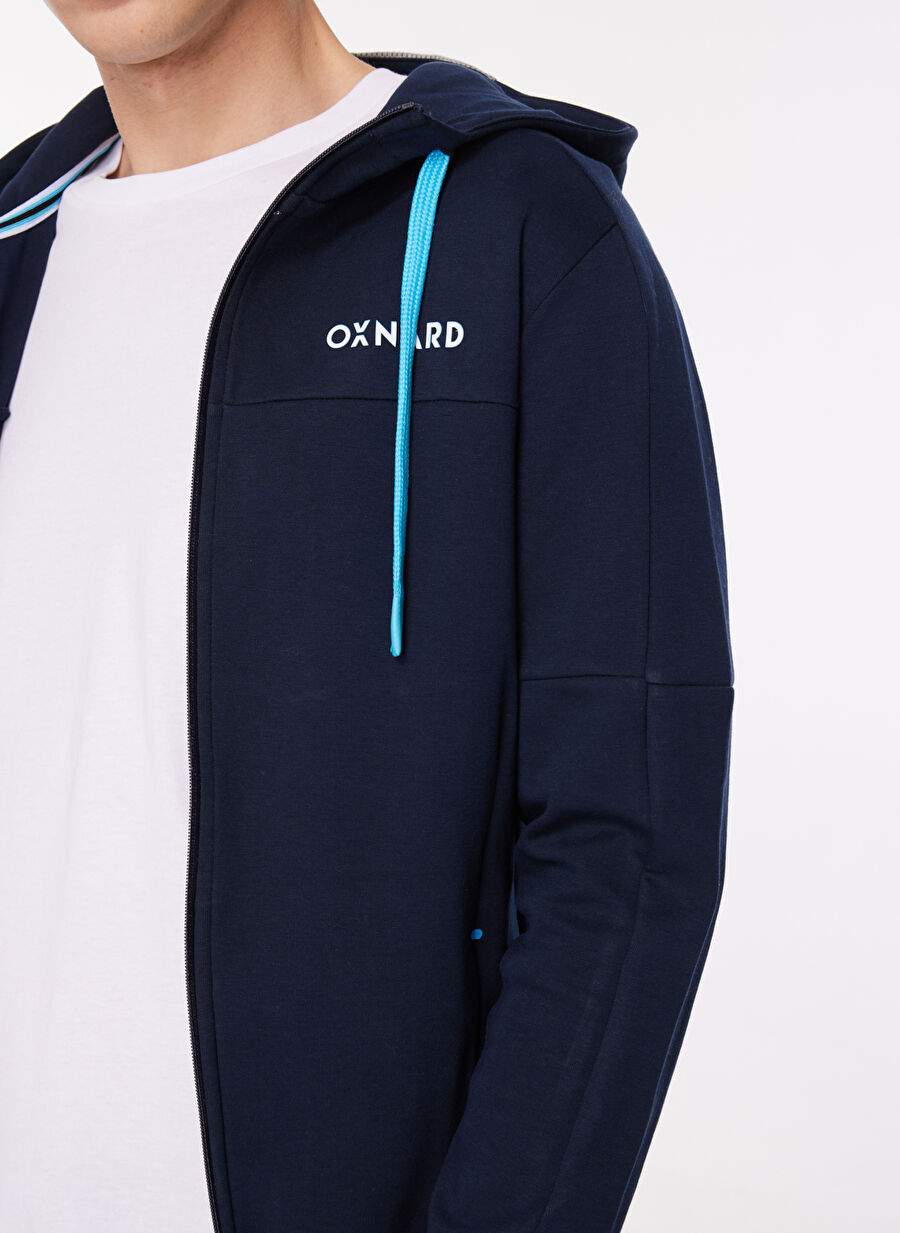 Oxnard Blue Men's Stand-Up Collar Straight Sweatshirt OXM6034_COLE-ZIPPER — Product image 4 of 5