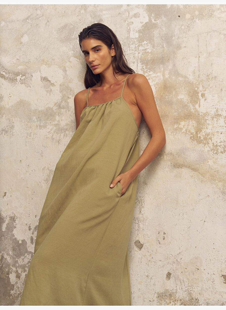 Bliss Flow Maxi Elbise - Haki — Product image 4 of 8