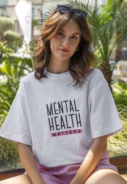 Unisex Vegan White T-Shirt - Mental Health Matters Design