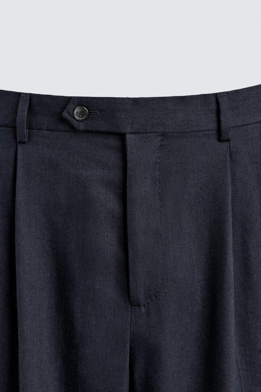 LINEN-WOOL RELAXED FIT PLEATED TROUSERS — Product image 7 of 8