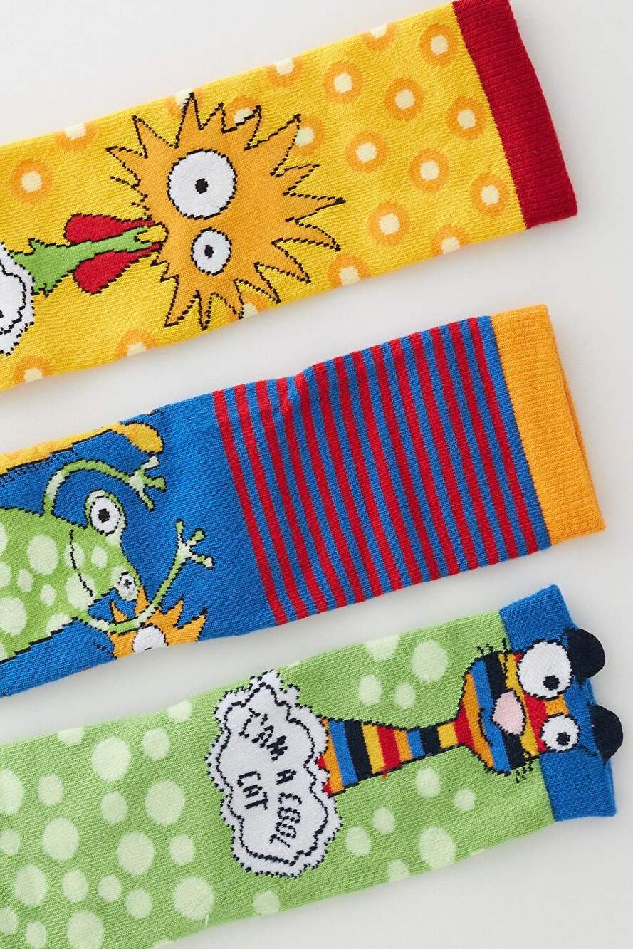 Erkek Çocuk Horoz Desenli 3'lü Kutulu Soket Çorap — Product image 5 of 6