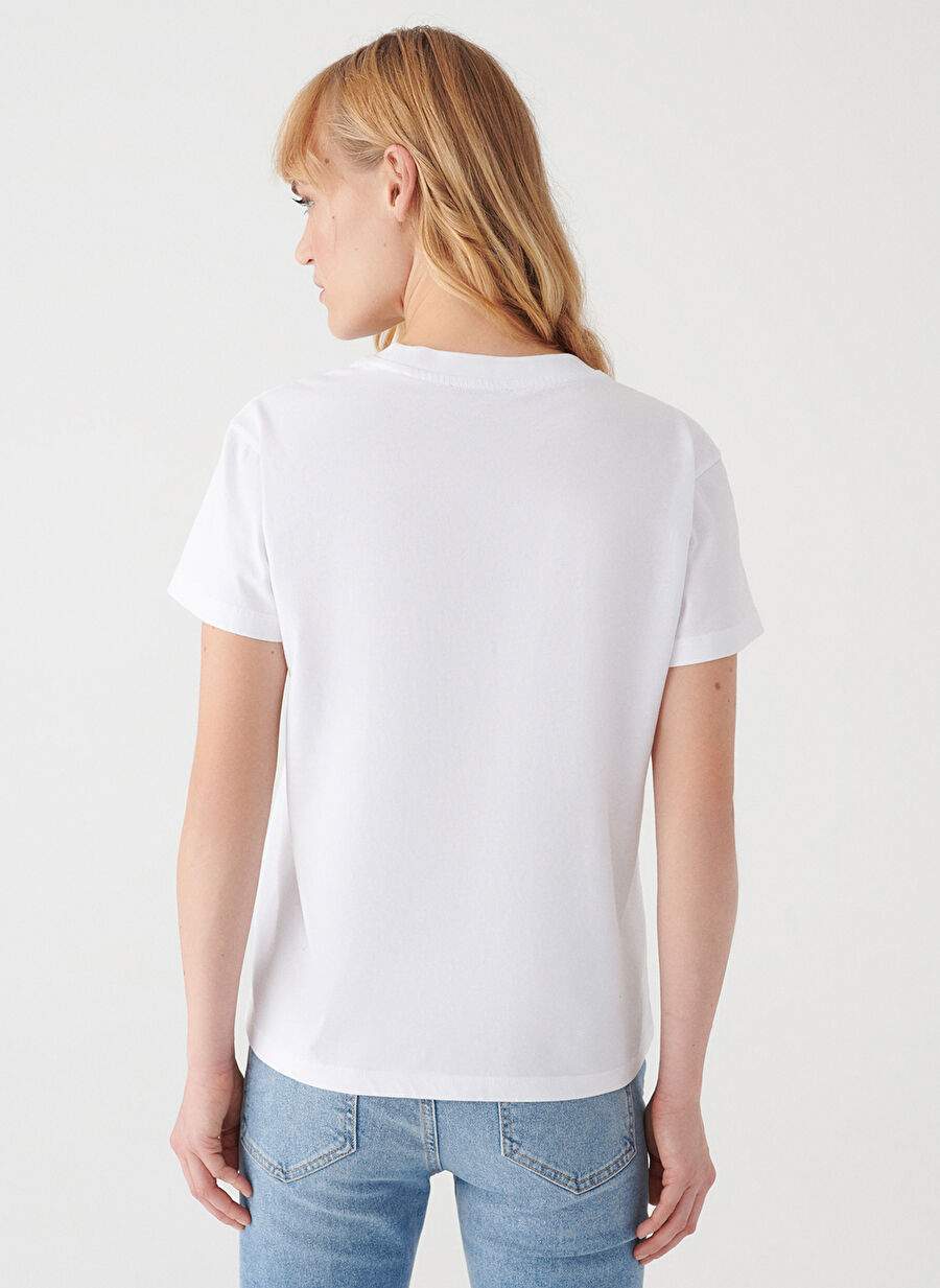 Mavi Bisiklet Yaka Beyaz Kadın T-Shirt M1600955-620 — Product image 4 of 6