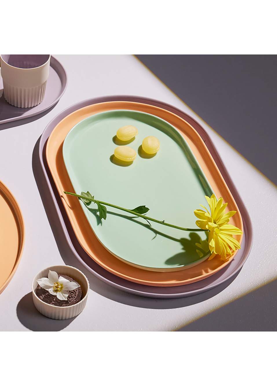 Pure Color Açık Yeşil Büyük Porselen Tepsi — صورة المنتج 5 من 5