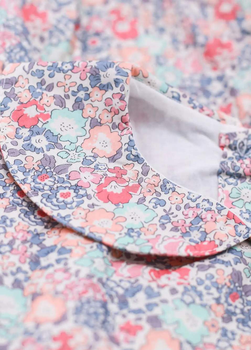 Michelle Pastel Liberty Flower Patterned Babe Collar Sleeveless Girl Children Dress — Product image 6 of 8