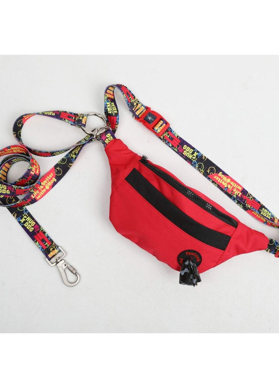 HandsFree Free Bar Kırmızı Çantalı Köpek Gezdirme Kayışı — صورة المنتج 3 من 4
