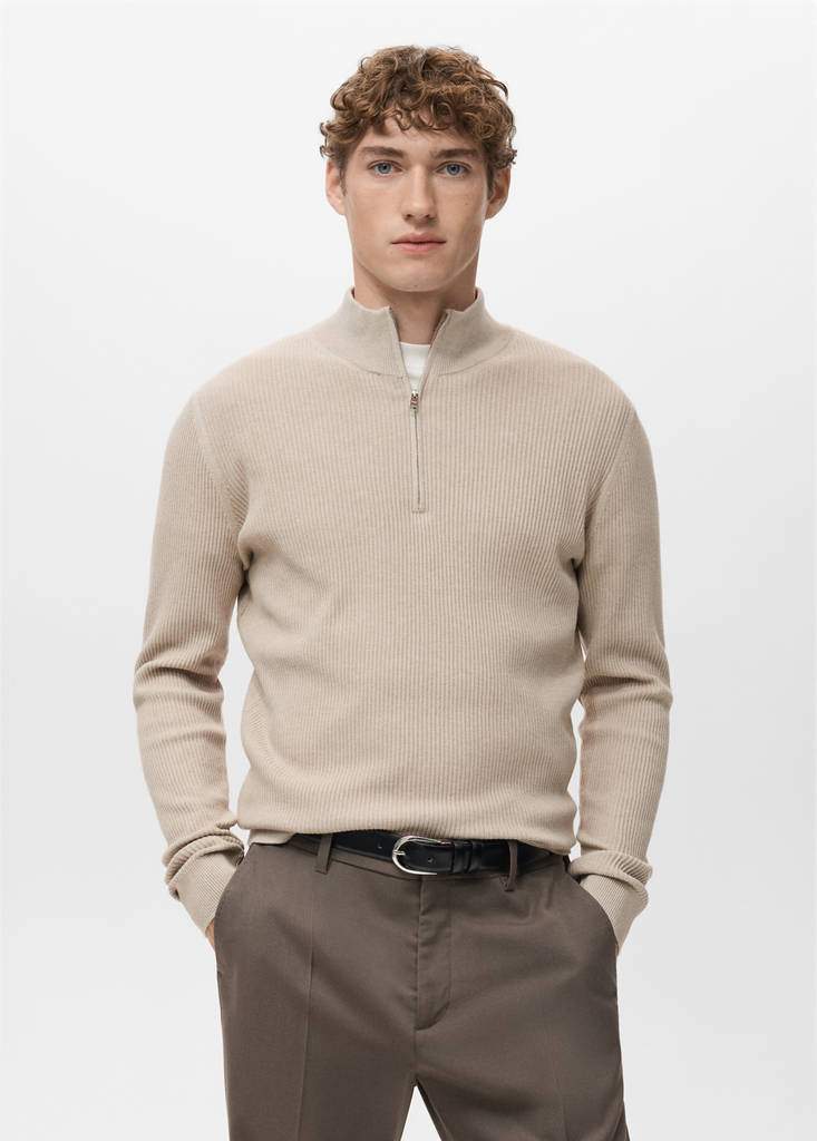 Ribbed sweater with zip neck — Product image 30 of 30