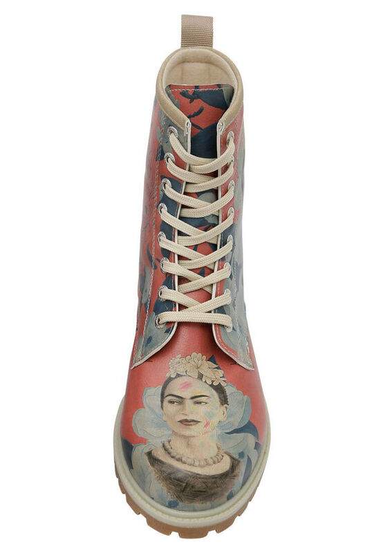 Women Vegan Leather Multicolor Long Boots - Frida Painting Frida Kahlo Design — Product image 7 of 8