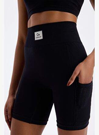 Yan Orgu Desenli File Cepli Spor Sort Siyah — Product image 10 of 30