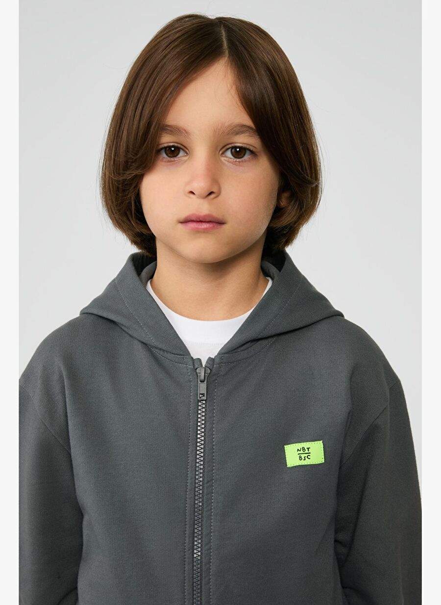 BG Store Men's Children's Anthracite Sweatsuit Top — صورة المنتج 3 من 7
