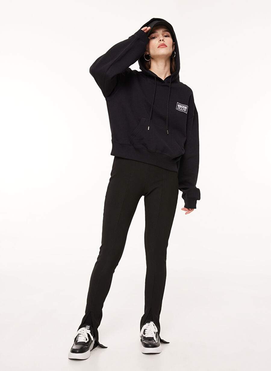 Moschino Jeans Plain Black Women's Sweatshirt A1712 — Product image 3 of 5