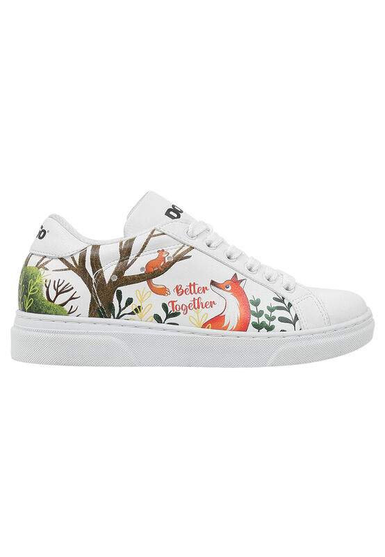 Unisex Kids Vegan Leather White Sneakers - Better Together Design — Product image 4 of 11