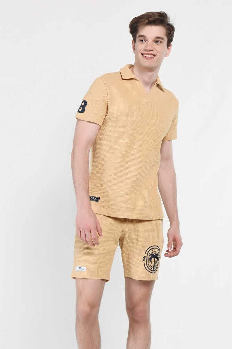 RUSSEL Kahve Polo Yaka baskılı Standard Fit Erkek Tshirt — صورة المنتج 5 من 5