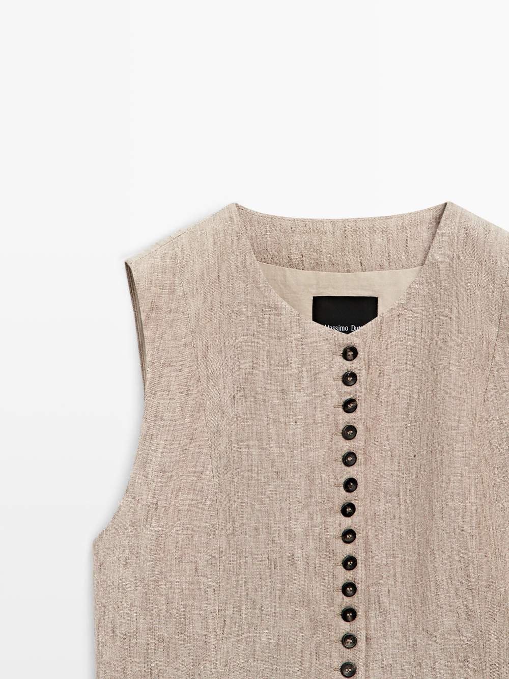 Linen melange waistcoat with buttons — Product image 10 of 15