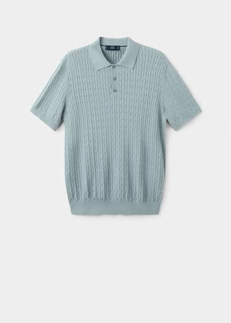 100% cotton braided knitted polo shirt