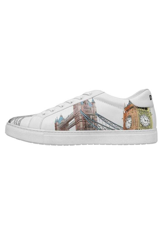 Men Vegan Leather White Sneakers - It's the Time for London Design — Product image 5 of 8