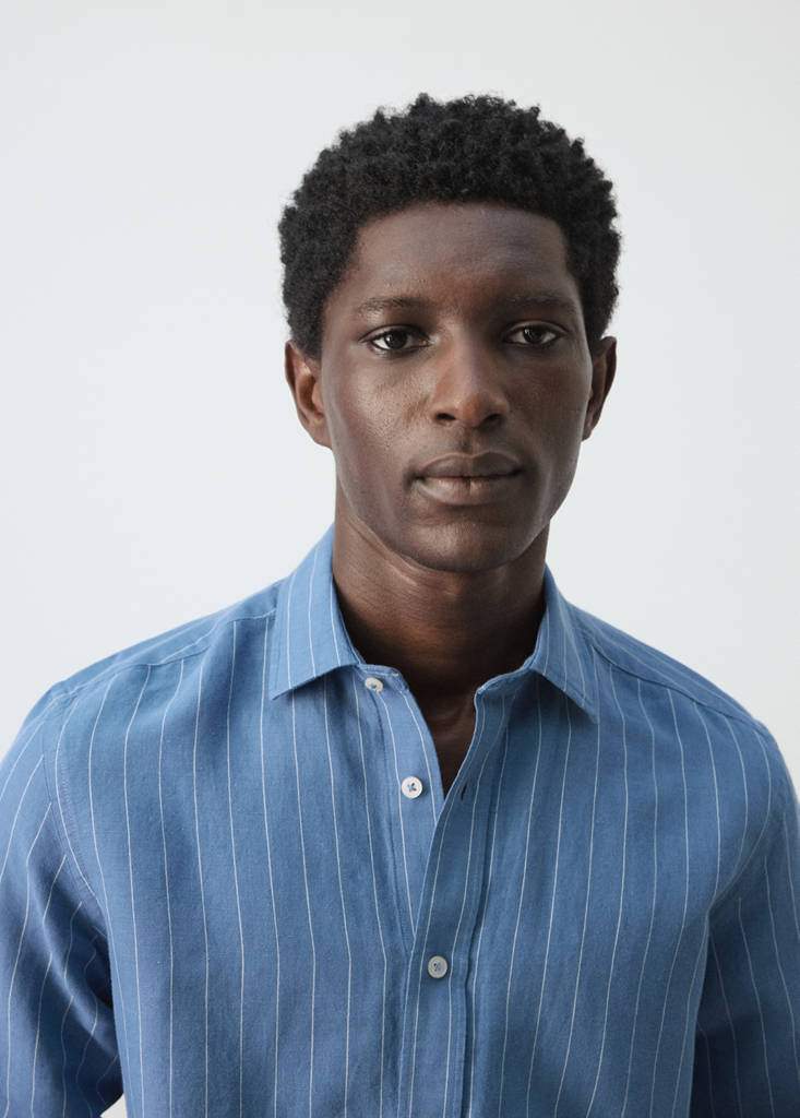 Regular-fit striped cotton-linen shirt — Product image 5 of 26