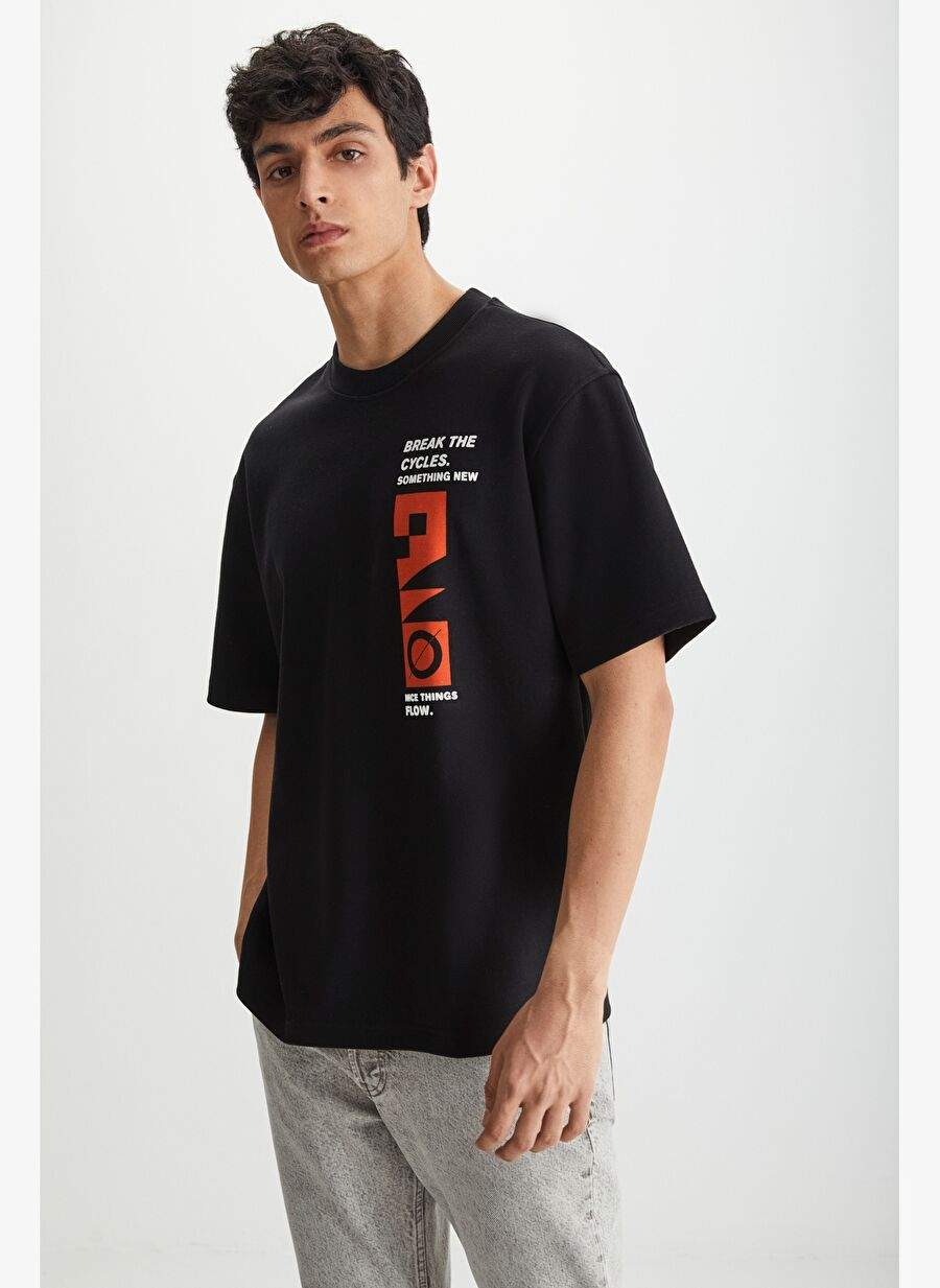 RAMADANP008 Erkek 75% Pamuk 25% Polyester baskılı Siyah T-Shirt — صورة المنتج 3 من 5