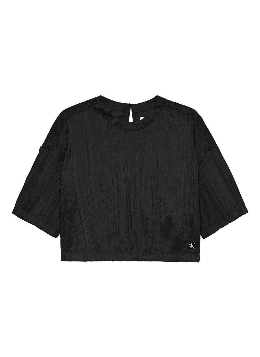 Calvin Klein Siyah Kız Çocuk T-Shirt FESTIVE PLISSE SS TOP — Product image 4 of 4