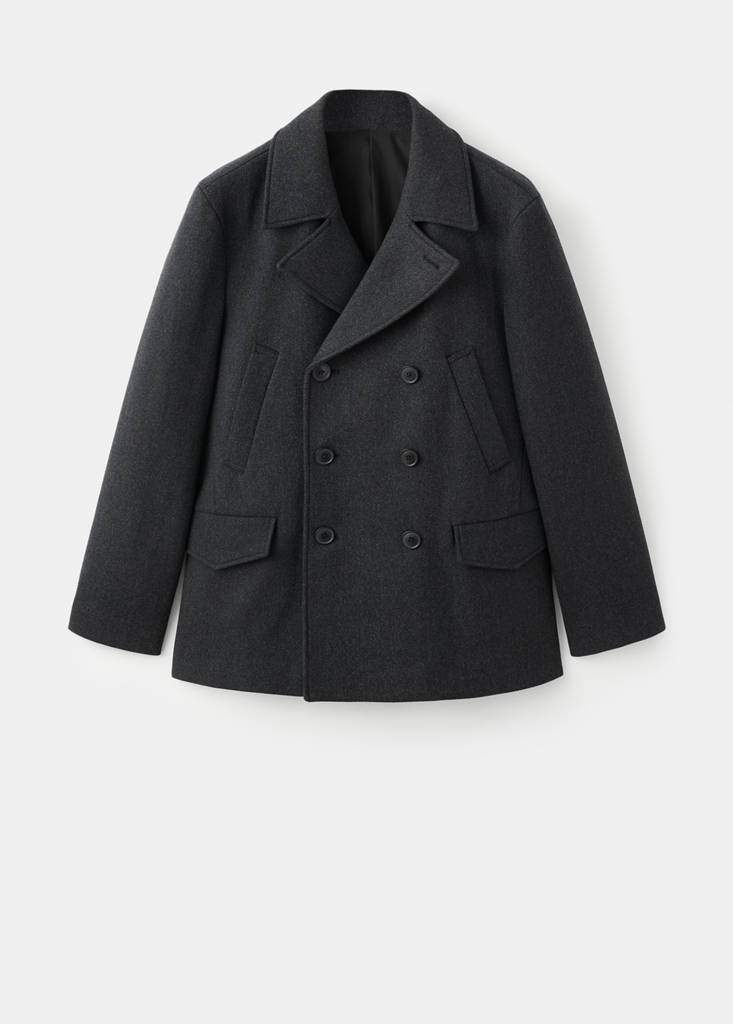 Short double-breasted wool coat — Product image 12 of 20