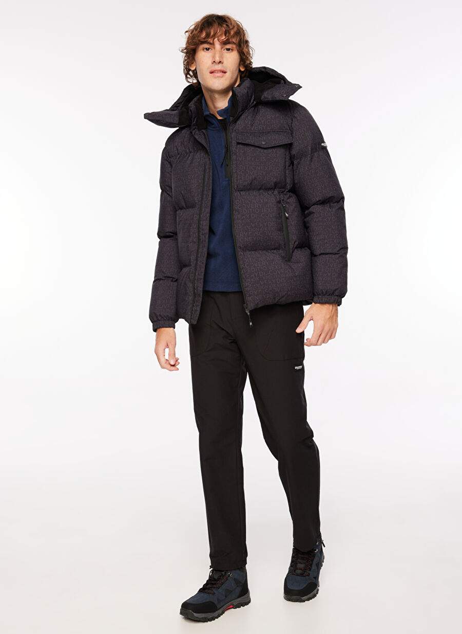 Discovery Expedition Lacivert Erkek Kapüşon Yaka Basic Baskılı Mont D3WM-MNT5 — صورة المنتج 3 من 5