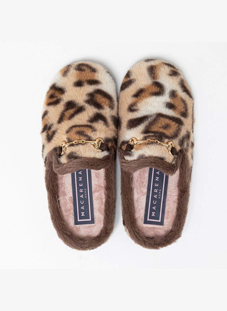Women's Slippers/ Panduf ( Home ) ANAI146-MK Macarena LEOPARDO Camel — Product image 7 of 7