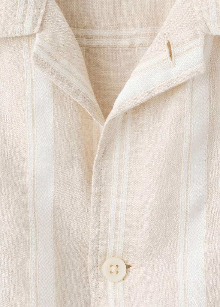 Striped linen shirt with a bowling collar — Product image 9 of 10