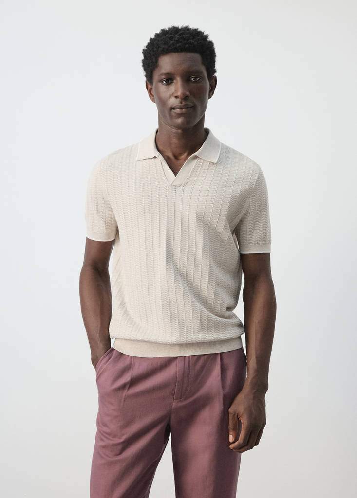 Structured fine-knit polo shirt — Product image 3 of 17