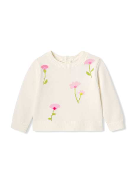 Colorful Flower Girl Baby Sweater Sweater
