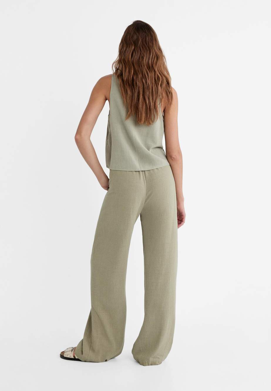 Flowing linen-effect trousers — Product image 15 of 51