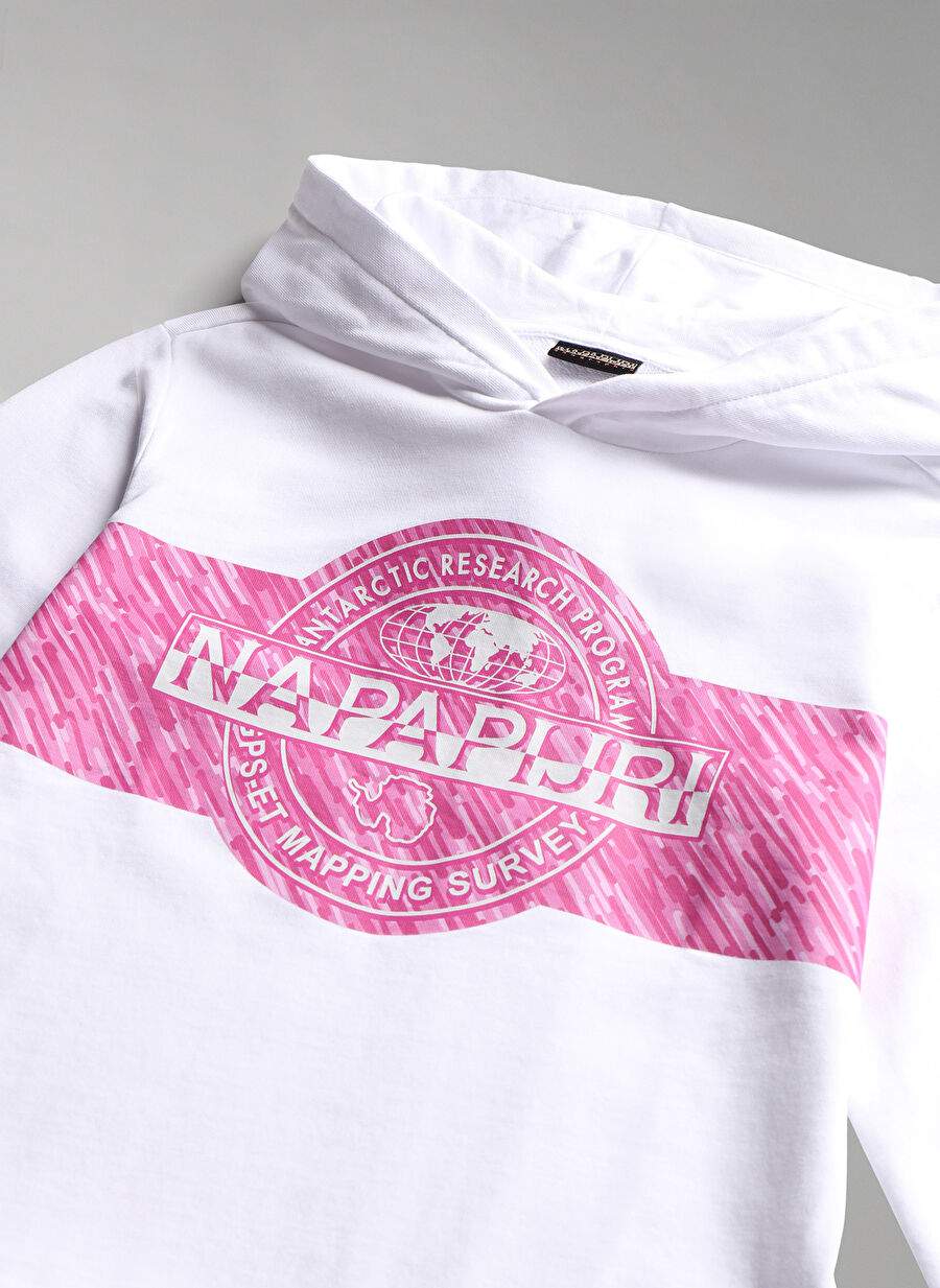 Napapijri Beyaz Kız Çocuk Kapüşonlu Uzun Kollu Sweatshirt NP0A4GXD0021 K B-PINZON — صورة المنتج 4 من 6