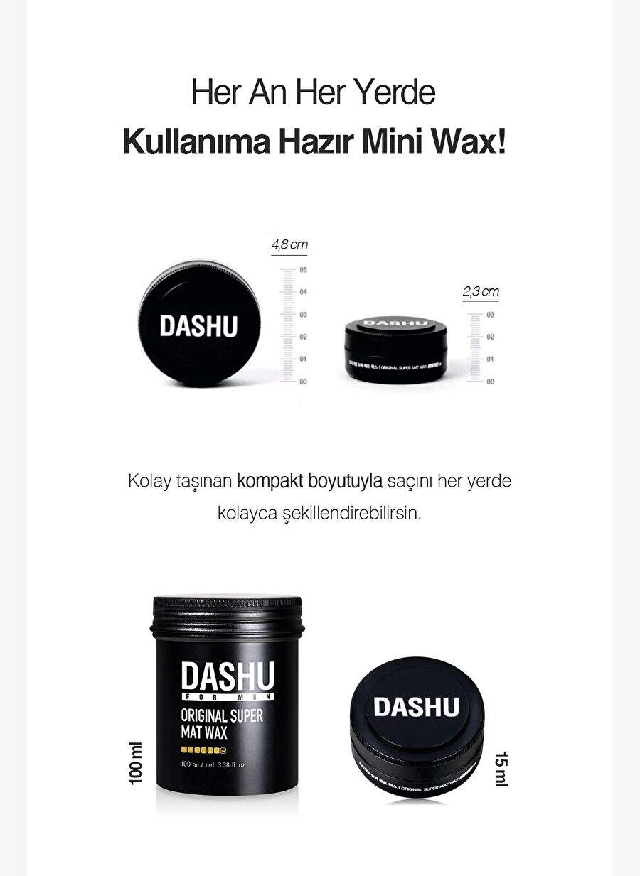 Ultra Strong, Matte Finish, No Residue, Feeder Dashu For Men Original Super Mat Wax 15ml — Product image 3 of 8