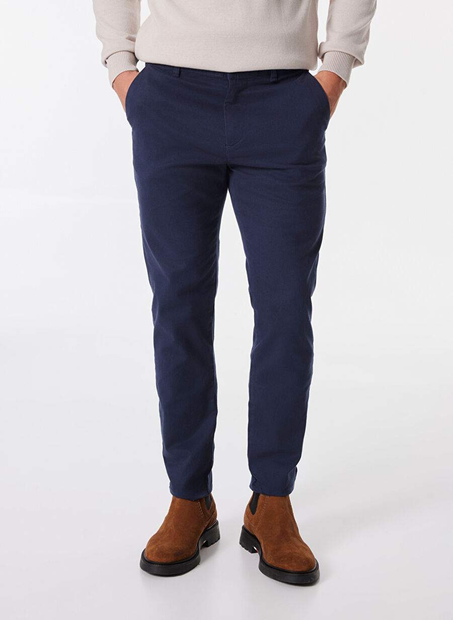 Limon Lacivert Erkek Basic Düz Chino Pantolon MML4WM-PNT9515 — صورة المنتج 4 من 7